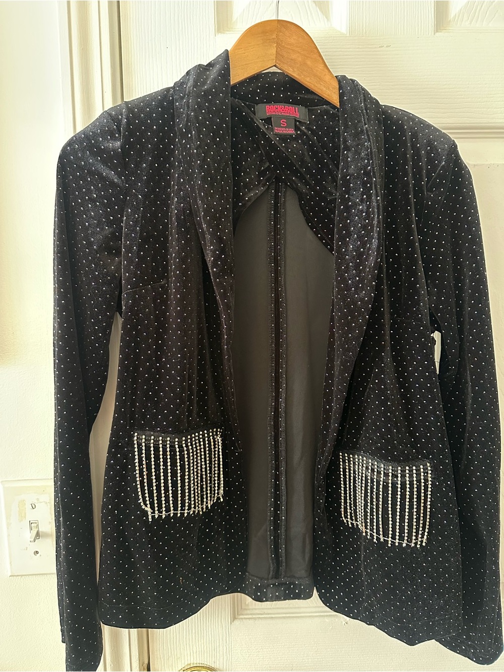 Velvet Glitter & Rhinestone Blazer